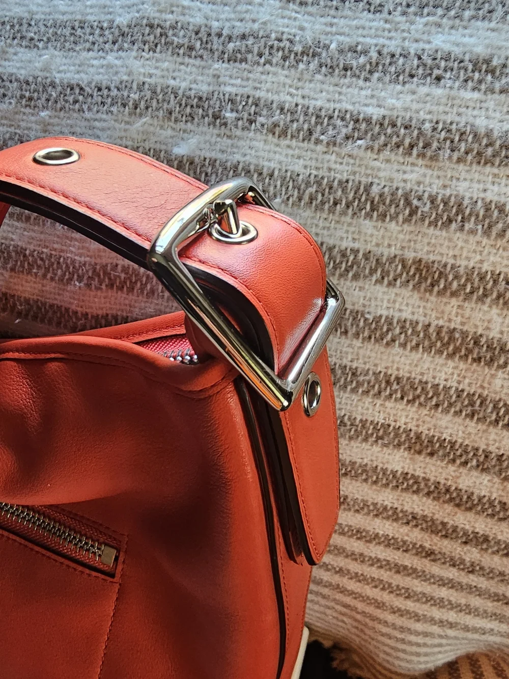 Coach Red Leather Hobo Bag